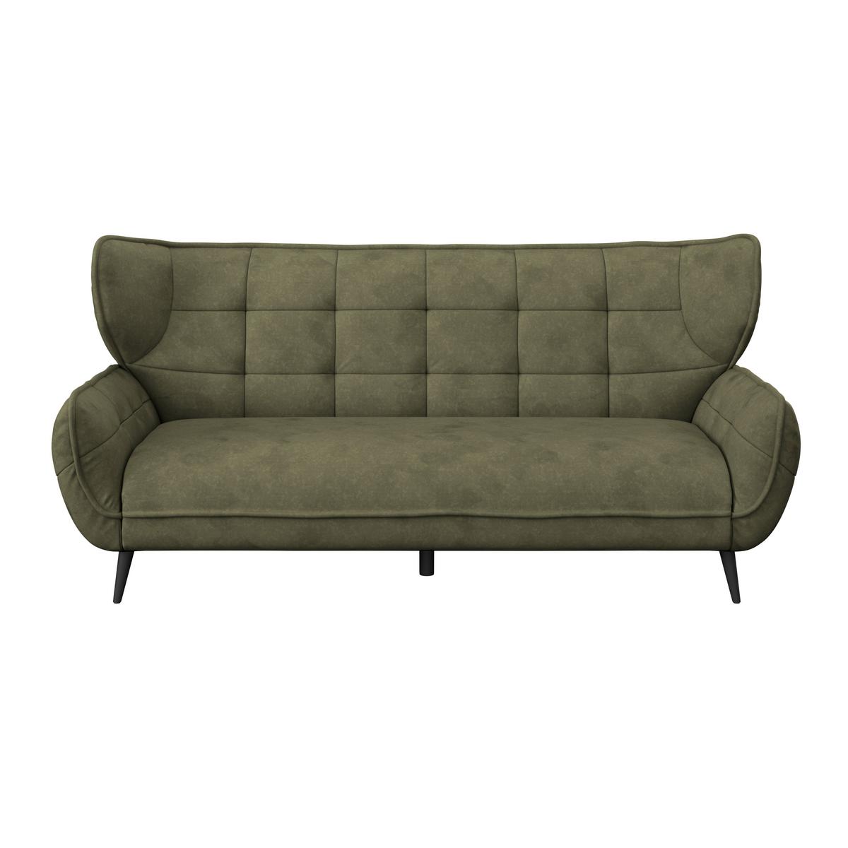 Trojmiestna pohovka PESCARA, tmavozelená - čierna/tmavozelená, Modern, textil (221/105/98cm)