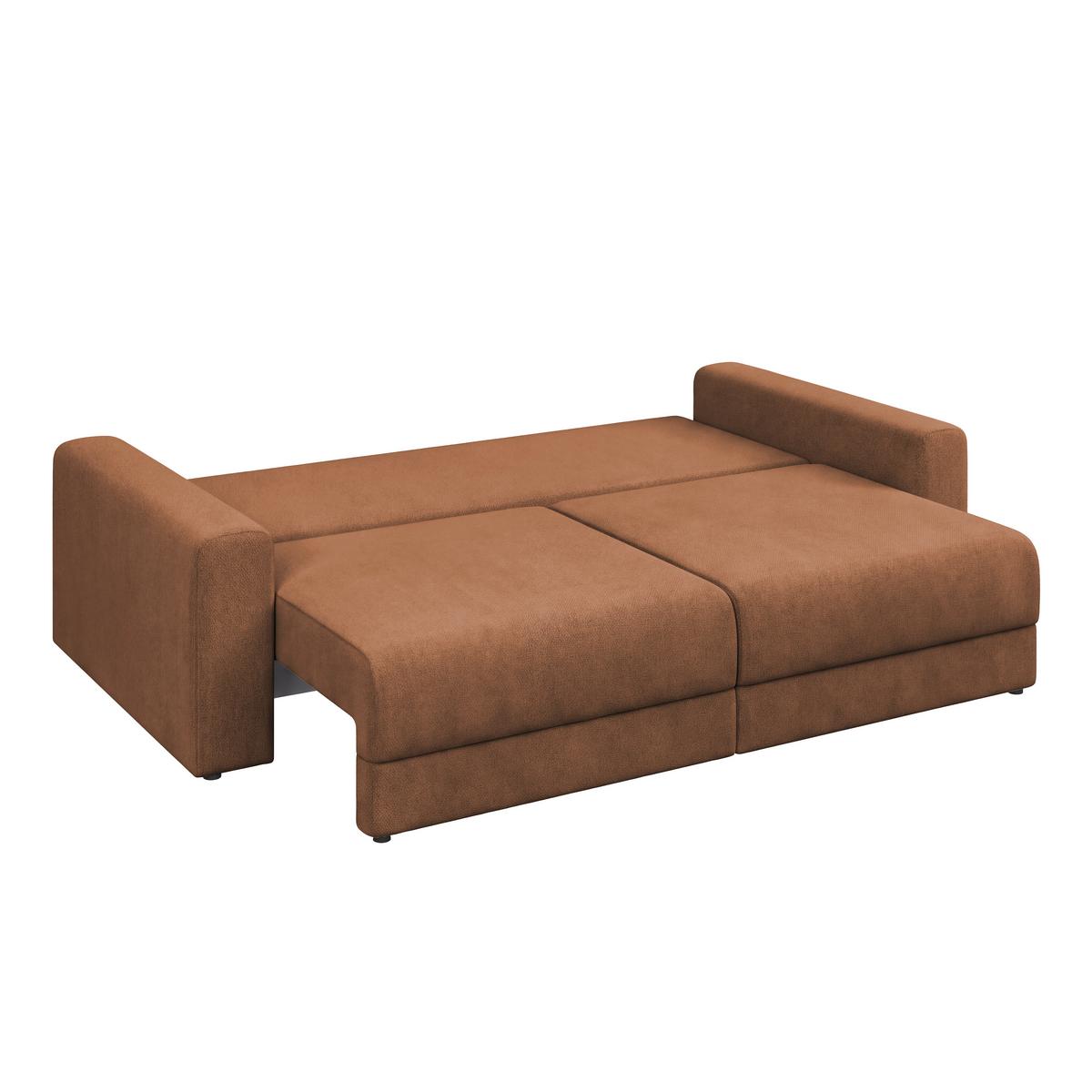 Megasofa Mega Chenille terracotta, B: 255cm - Terracotta/Schwarz, Trend, Textil (255/94/126cm) - Luca Bessoni