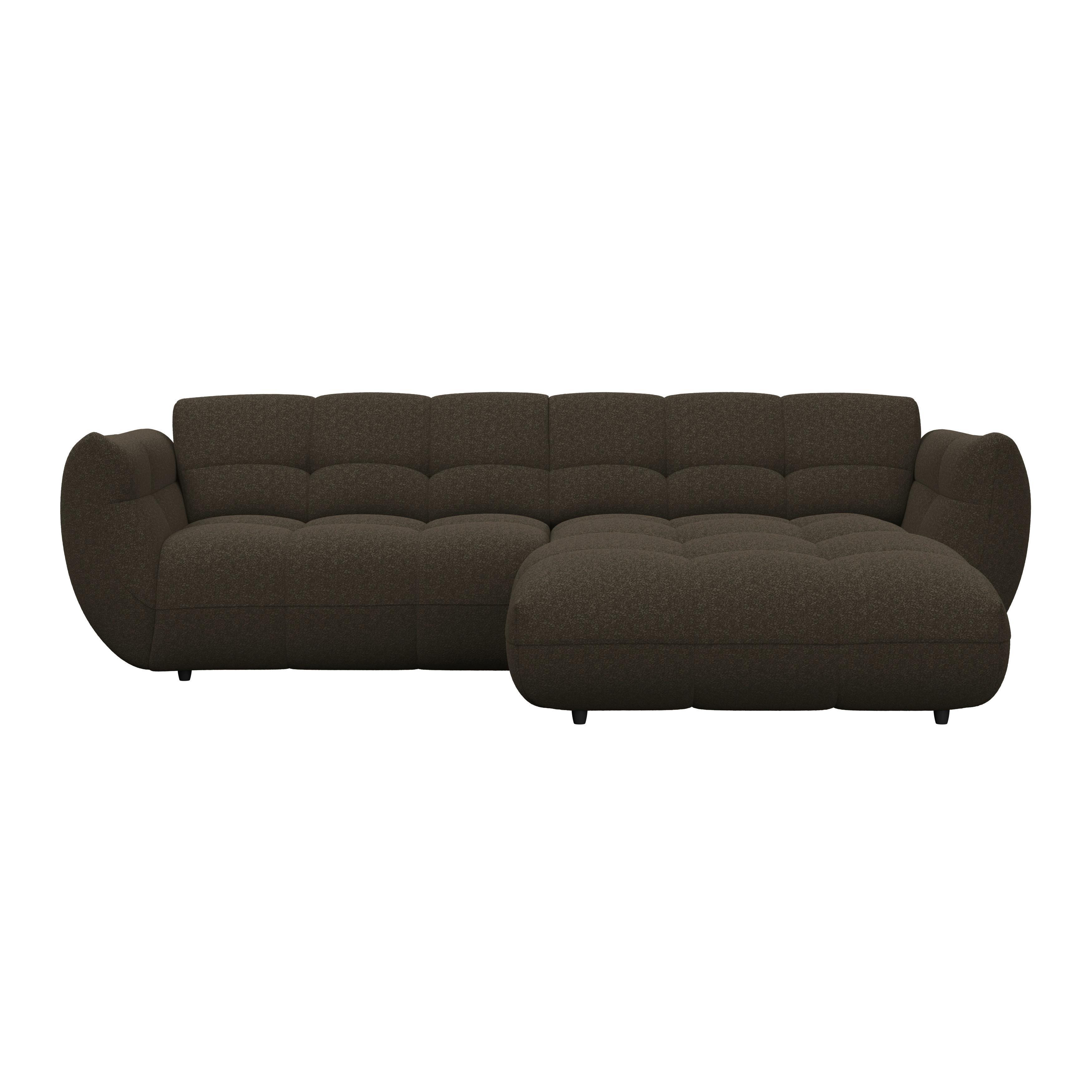 Ecksofa Panda Chenille braun, 280x178cm - Schwarz/Braun, Trend, Textil (280/178cm)