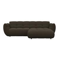 Ecksofa Panda Chenille braun, 280x178cm - Schwarz/Braun, Trend, Textil (280/178cm)
