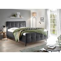 Čalouněná postel MARIO C antracit 140 x 200 cm - černá/antracitová, Basics, dřevo/kompozitní dřevo (140/200cm) - MID.YOU