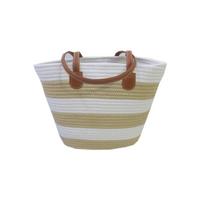 Strandtasche Melitta - Gelb/Weiß, KONVENTIONELL, Kunststoff/Textil (47/30cm) - Luca Bessoni