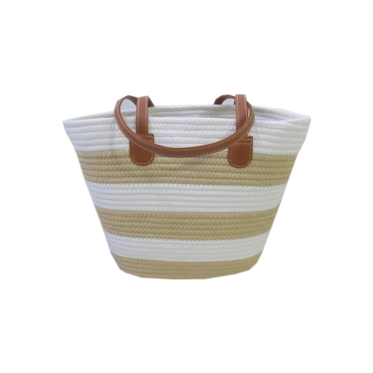 Strandtasche Melitta - Gelb/Weiß, KONVENTIONELL, Kunststoff/Textil (47/30cm) - Luca Bessoni