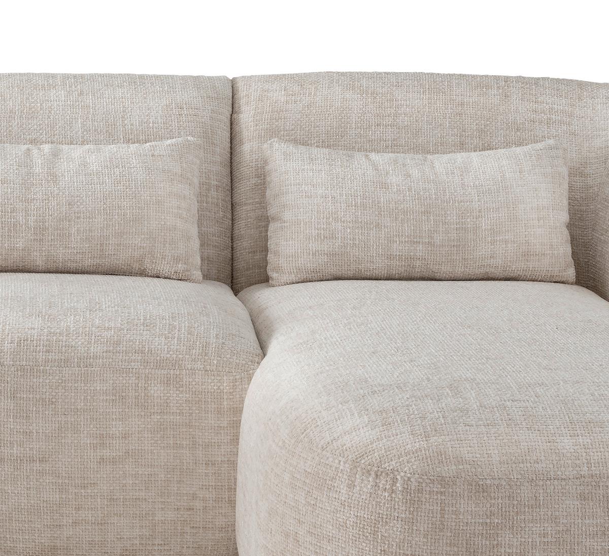 Ecksofa Caponi, Creme S: 256x160 Cm - Creme/Schwarz, MODERN, Textil (256/160cm) - Livetastic