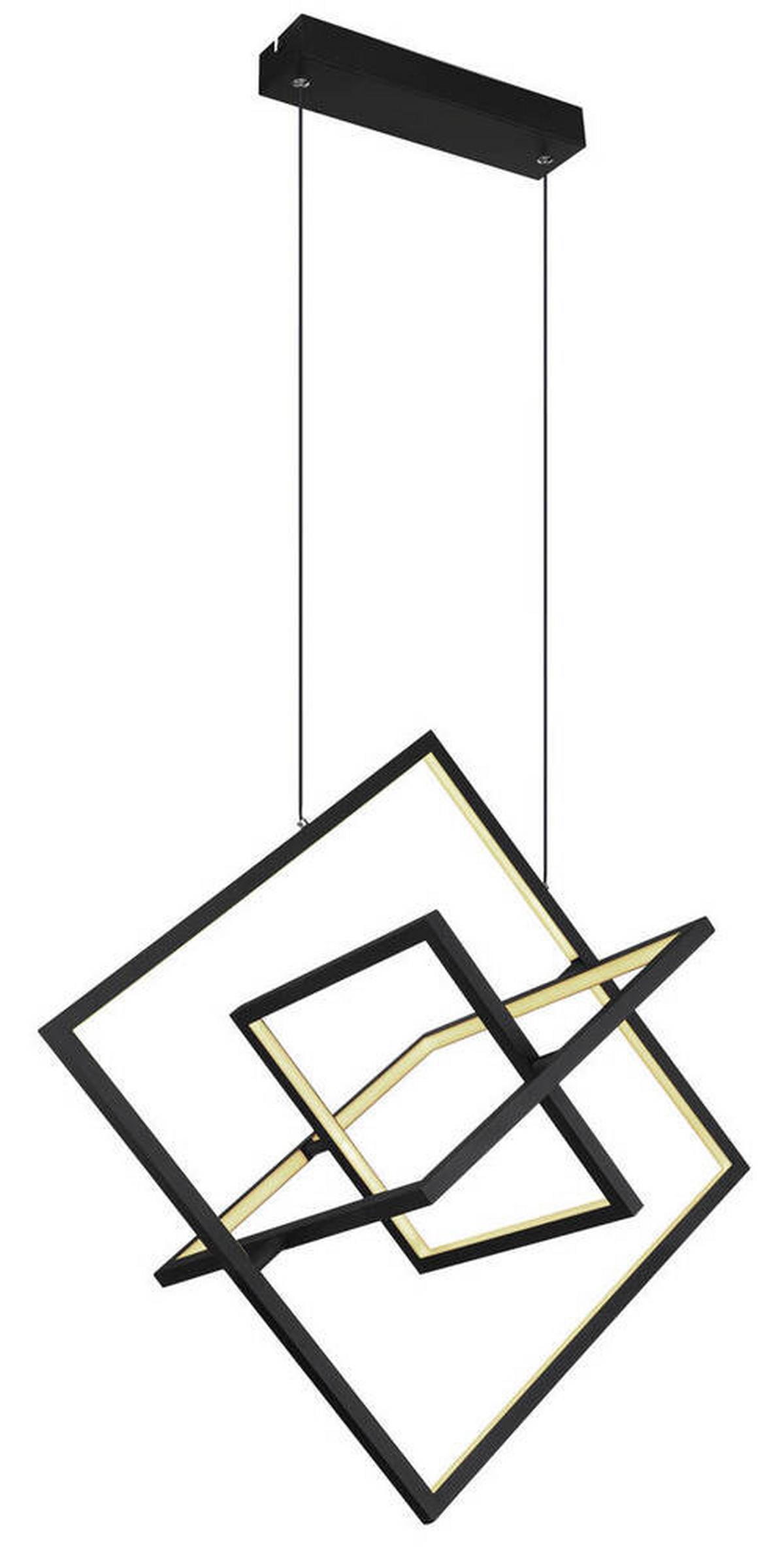LED-Hängeleuchte 67194-55h - Opal/Schwarz, Design, Kunststoff/Metall (70,7/50/150cm) - Globo