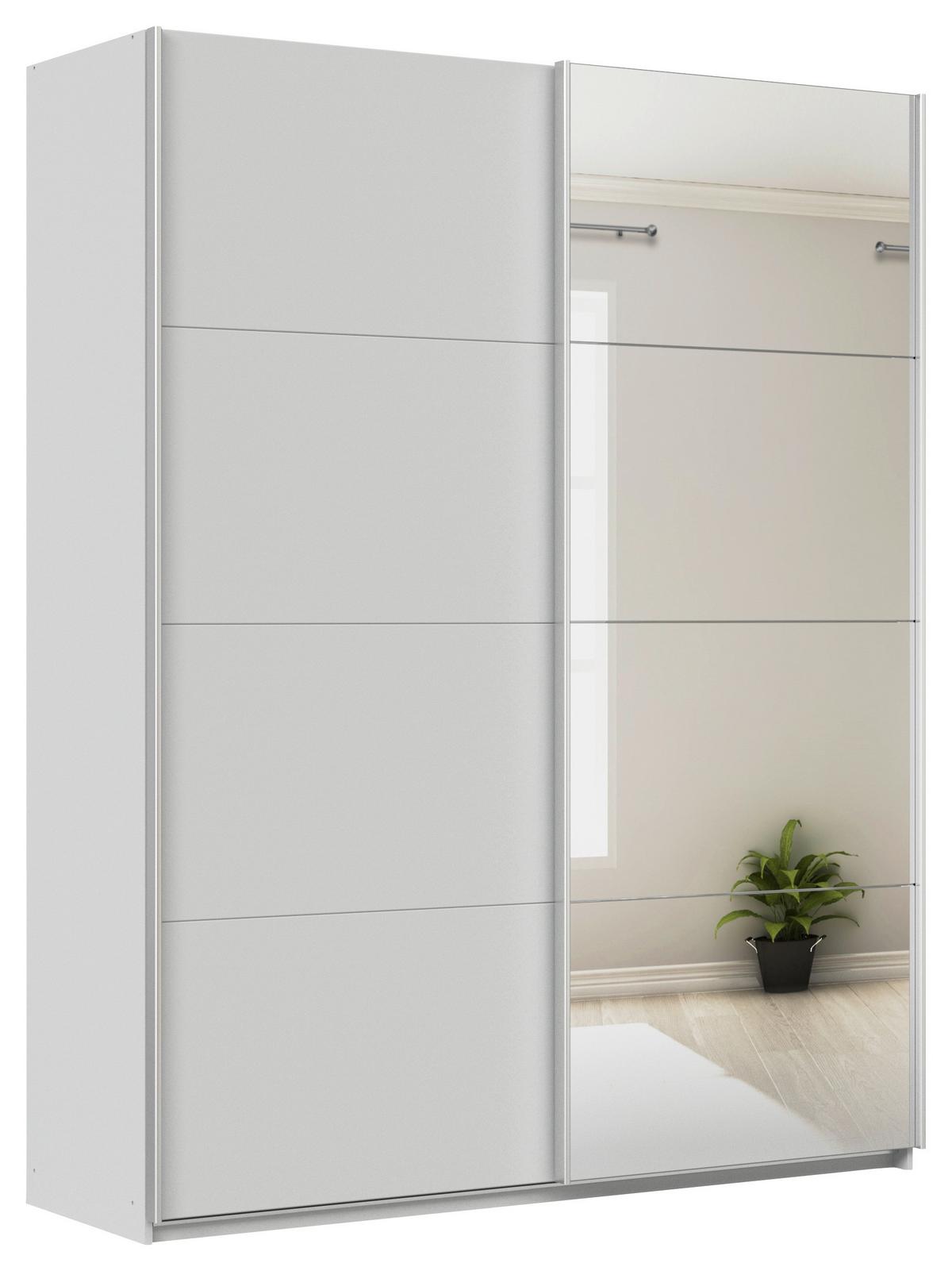 Schwebetürenschrank + Spiegel B: 181cm Feldkirch Seidengrau - Silberfarben/Hellgrau, MODERN, Holzwerkstoff (181/229/62cm)