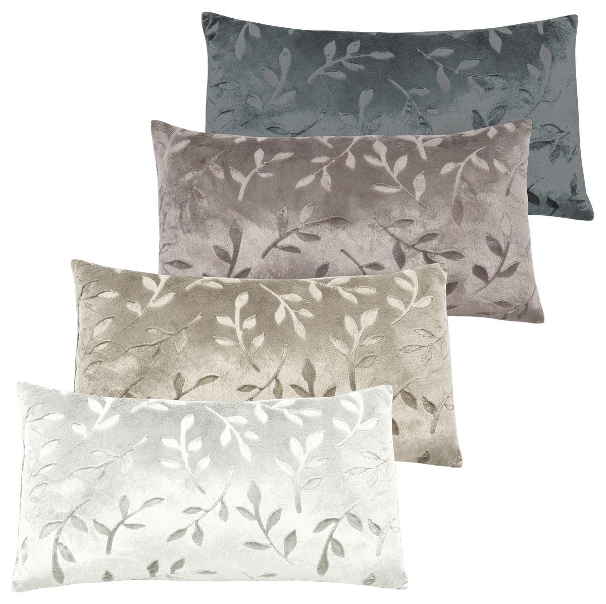 Zierkissen Petra 40x60 cm Mikrofaser Blätterdesign - Sandfarben/Beige, KONVENTIONELL, Textil (40/60cm) - Ondega