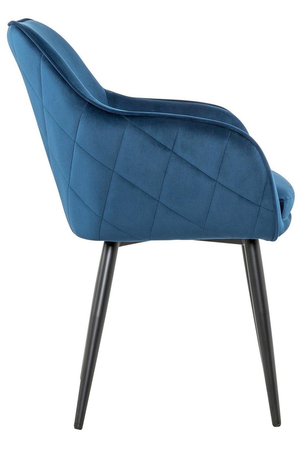 Armlehnstuhl Blau B: 61cm - Blau/Schwarz, MODERN, Textil/Metall (61/85/60cm) - Livetastic