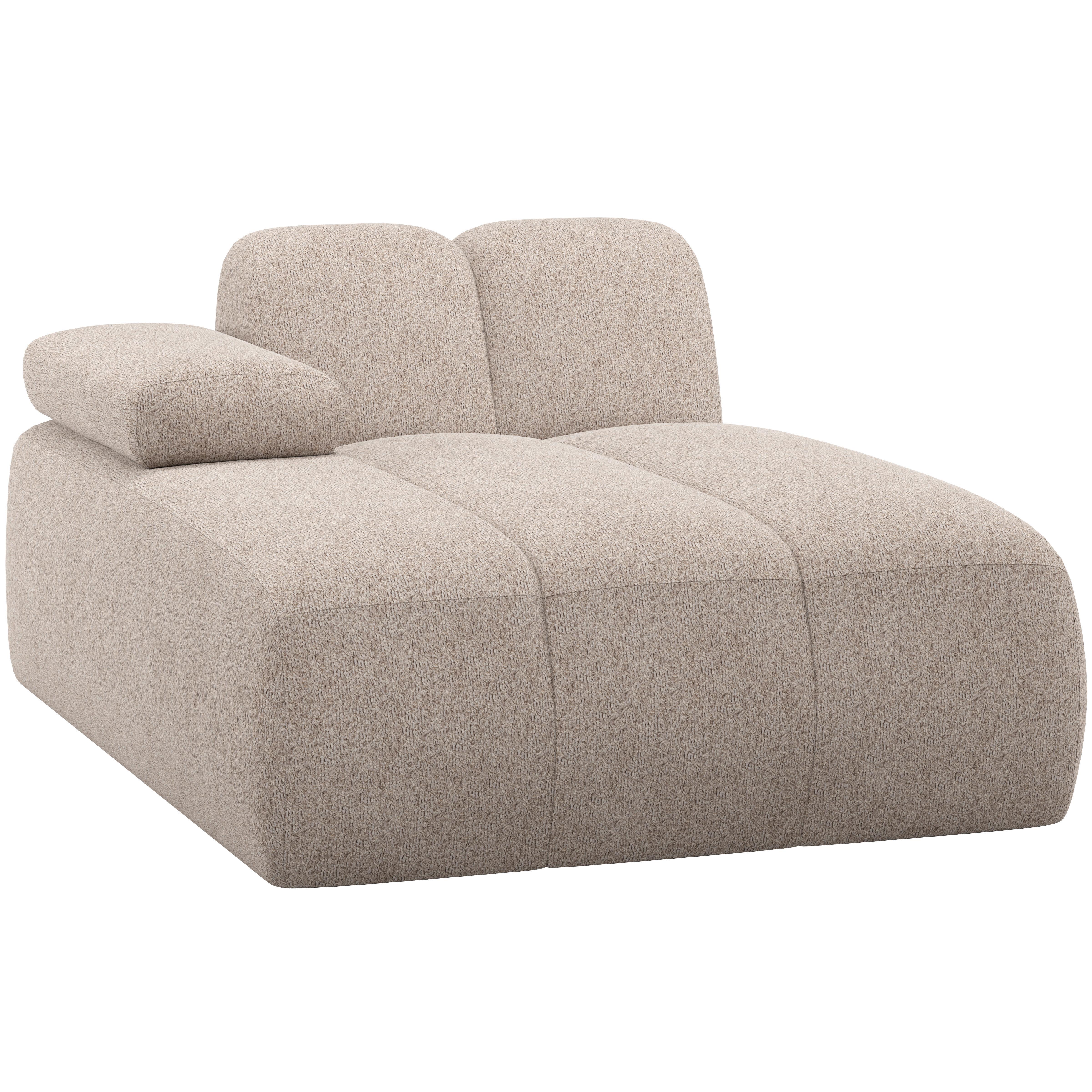 Sofaelement Mojo Bouclé-Stoff beige - Sandfarben/Schwarz, MODERN, Textil (124/74/162cm) - Livetastic