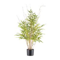 Kunstpflanze Bambus mit Naturstamm H: 90 cm - Schwarz/Naturfarben, Design, Naturmaterialien/Kunststoff (90cm) - P & B