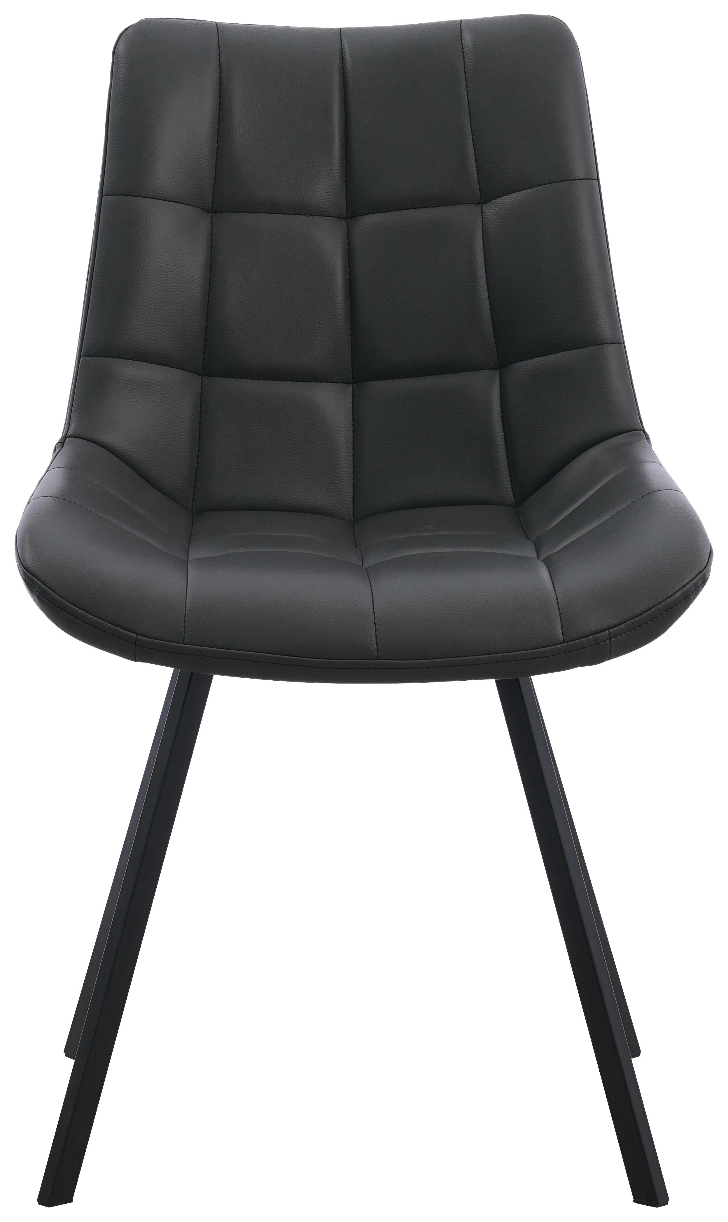 Stuhl Fritz Grau/Schwarz B: 54 cm - Schwarz/Grau, MODERN, Textil/Metall (54/86/62cm) - MID.YOU