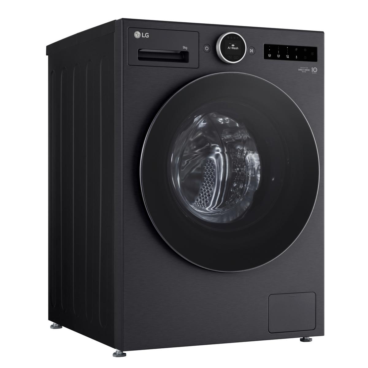 Waschmaschine F4WX9092B Füllmenge ca. 9 kg, Aquastop - Schwarz, Basics, Metall (60/89/56,5cm) - LG