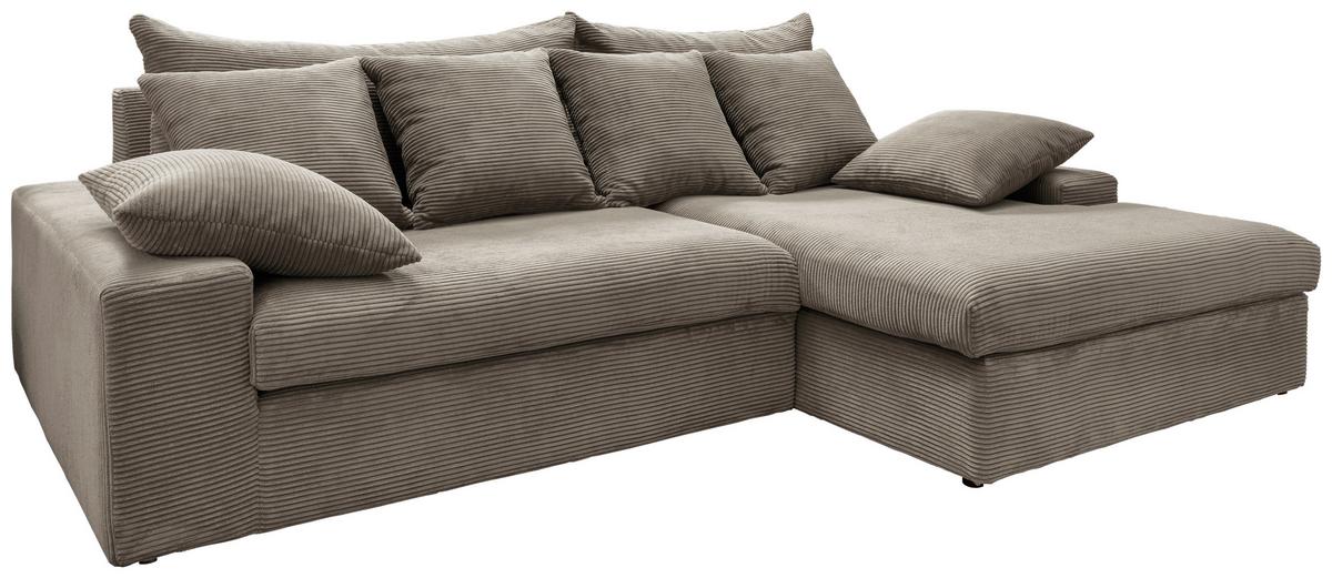 Ecksofa Avellino Graubraun S: 278/200 Cm - Graubraun/Schwarz, MODERN, Textil (278/200cm) - Livetastic