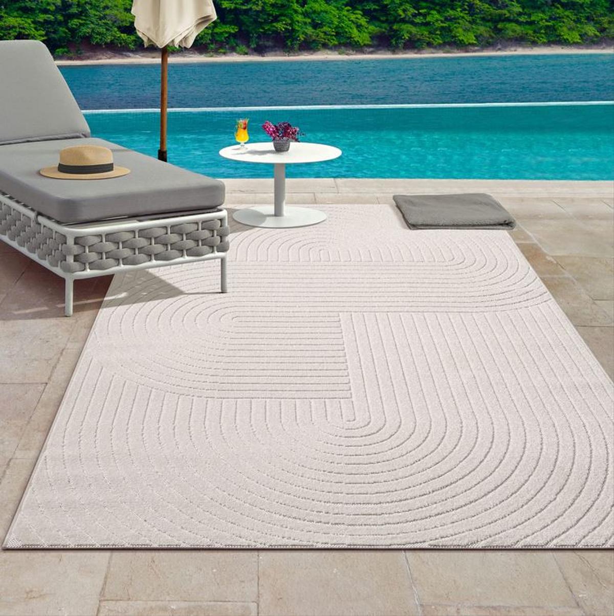 Outdoorteppich Tenerife Plus 140x200 Cm - Creme, KONVENTIONELL, Textil (140/200cm)