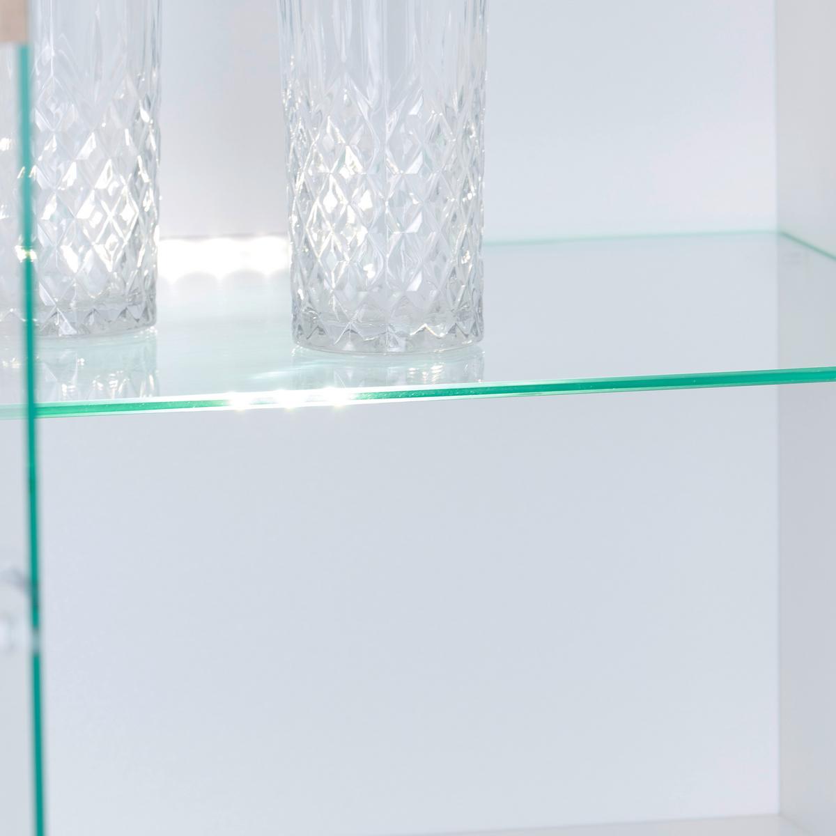 Vitrine Alex - Eichefarben/Weiß, KONVENTIONELL, Glas/Holzwerkstoff (45/195/37cm)