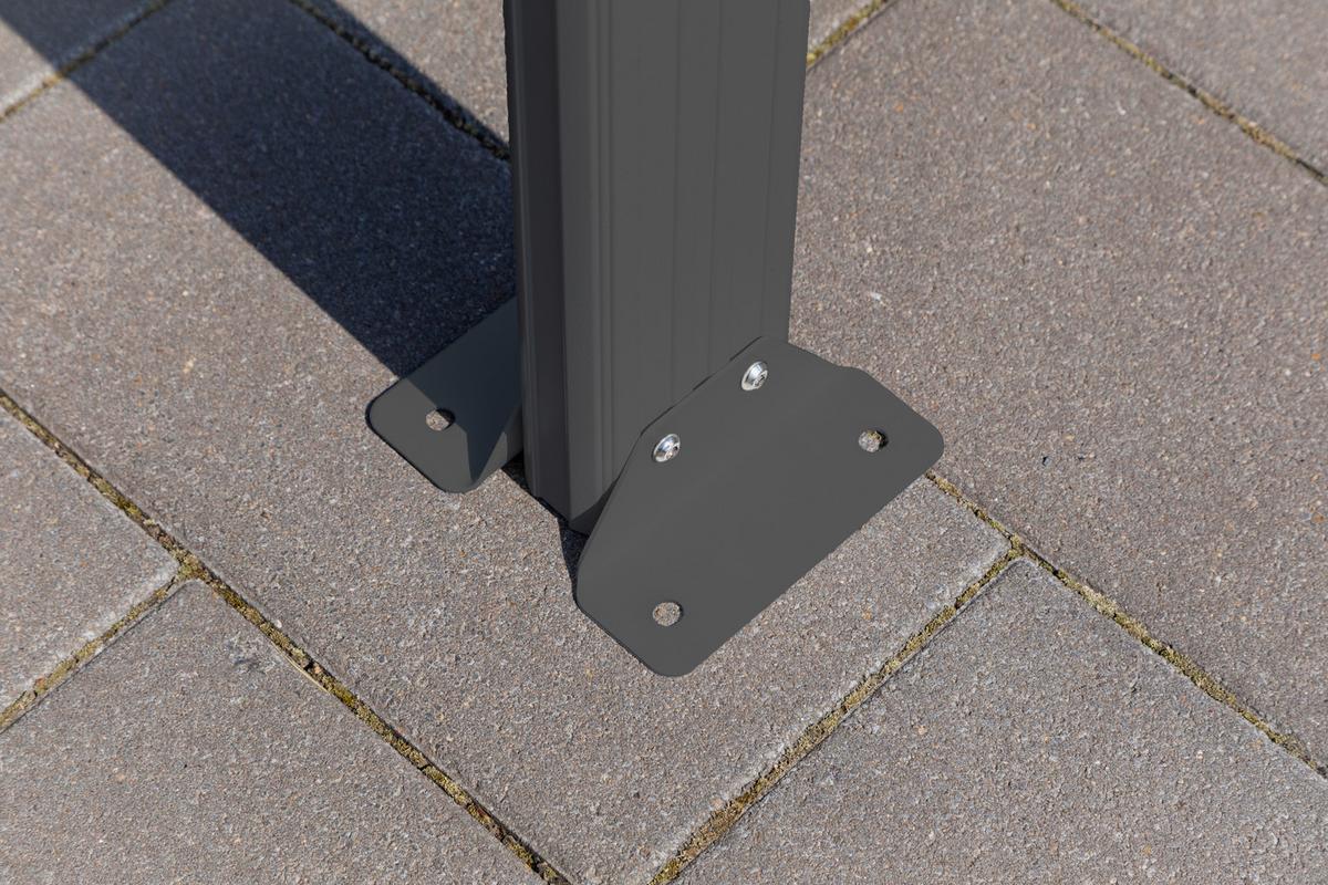 Prístrešok na auto CARPORT 15m2 - antracitová, Basics, kov/plast (305/232/503cm)