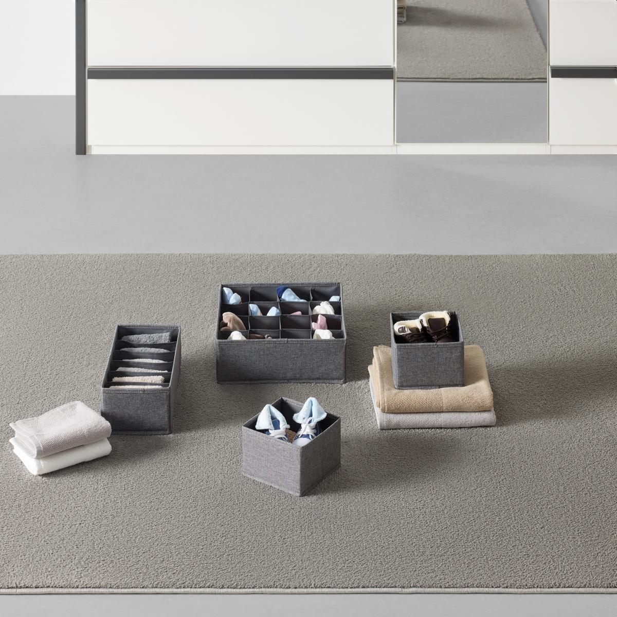 Sada úložných boxov 4 ks - tmavosivá, Modern, textil/papier - Mömax