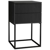 Nočný stolík MARLE grafitový - čierna/grafitová, Modern, kov/kompozitné drevo (40/65/38,5cm) - Hom`in
