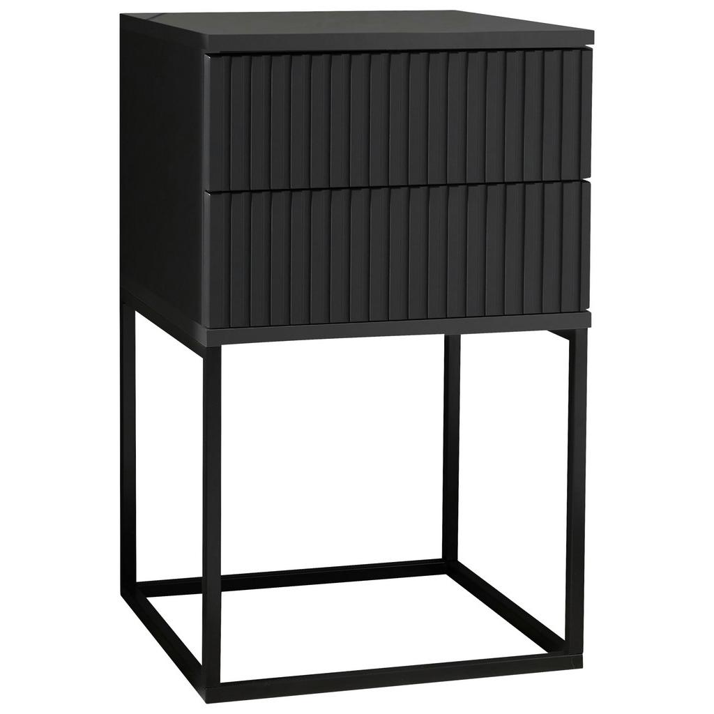 Nachtkästchen Graphit/Schwarz H: 65 cm Marle