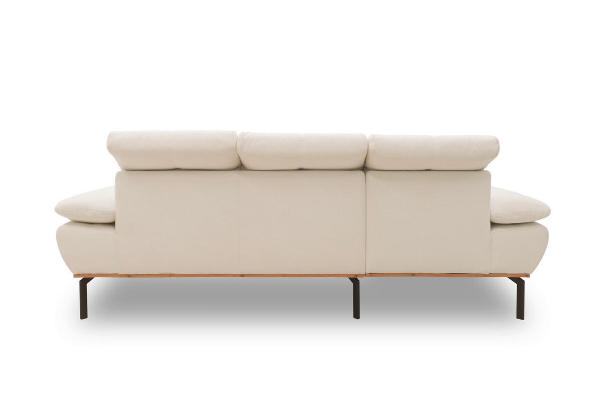 Ecksofa Weiß S: 242x170 cm - Wildeiche/Schwarz, Design, Holz/Textil (242/170cm) - MID.YOU