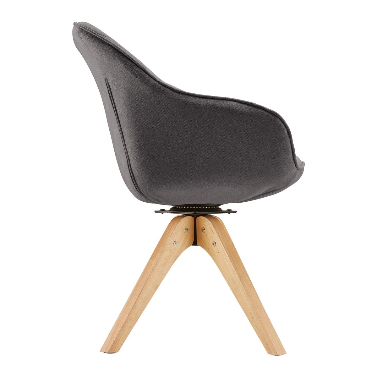Jídelní židle LEONIE - šedá/barvy dubu, Moderní, dřevo/textil (60/84/61cm) - Modern Living