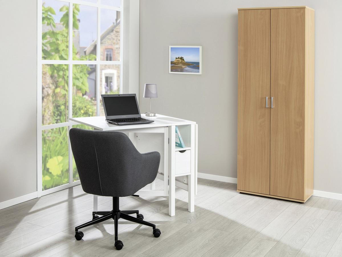Mehrzweckschrank Vetra Buchefarben Dekor 70x189 cm - Buchefarben/Schwarz, Basics, Holzwerkstoff (70/189/34cm) - MID.YOU