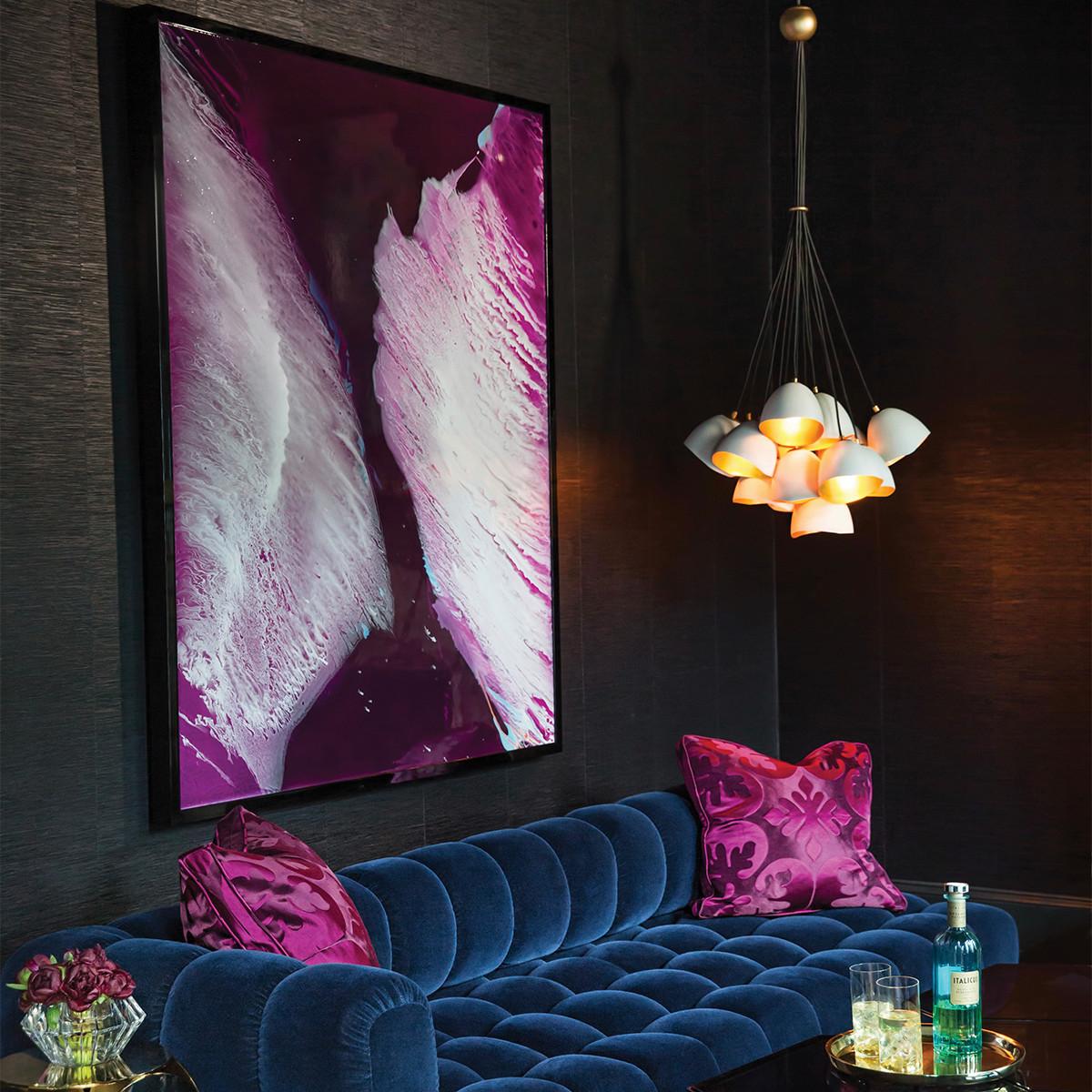 Hängeleuchte Nula H: 109 cm Qn-Nula-15p - Goldfarben/Weiß, LIFESTYLE, Metall (65.1/109.1cm) - Elstead Lighting