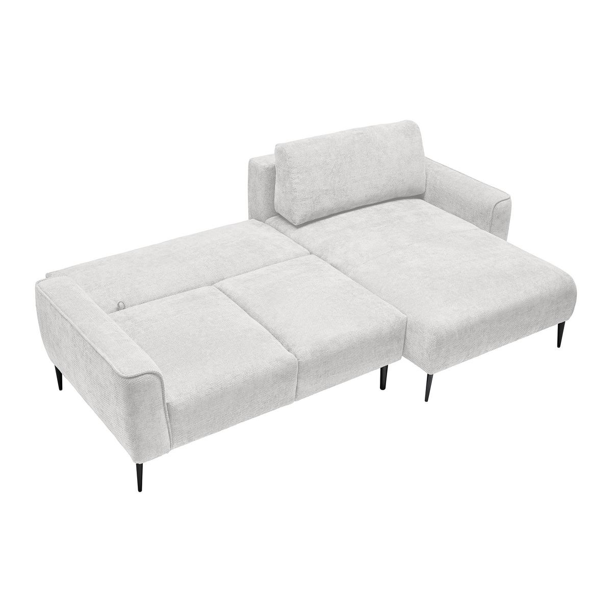 Rohová sedačka CUSTOM, pravá, krémová žinylka - černá/krémová, Moderní, kov/textil (255/164cm) - Mömax