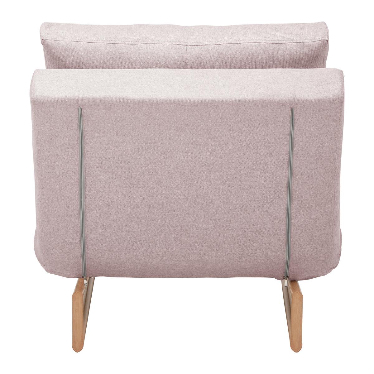 Rozkladacia pohovka Malic - ružová - ružová/farba duba, Modern, kov/textil (80/84/90cm) - Bessagi Home