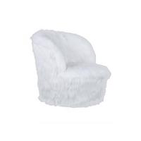 Kinderstuhl Gepolstert Mit Kunstfell-Bezug - Weiß, Basics, Holz/Kunststoff (47/45/47cm) - Kayoom