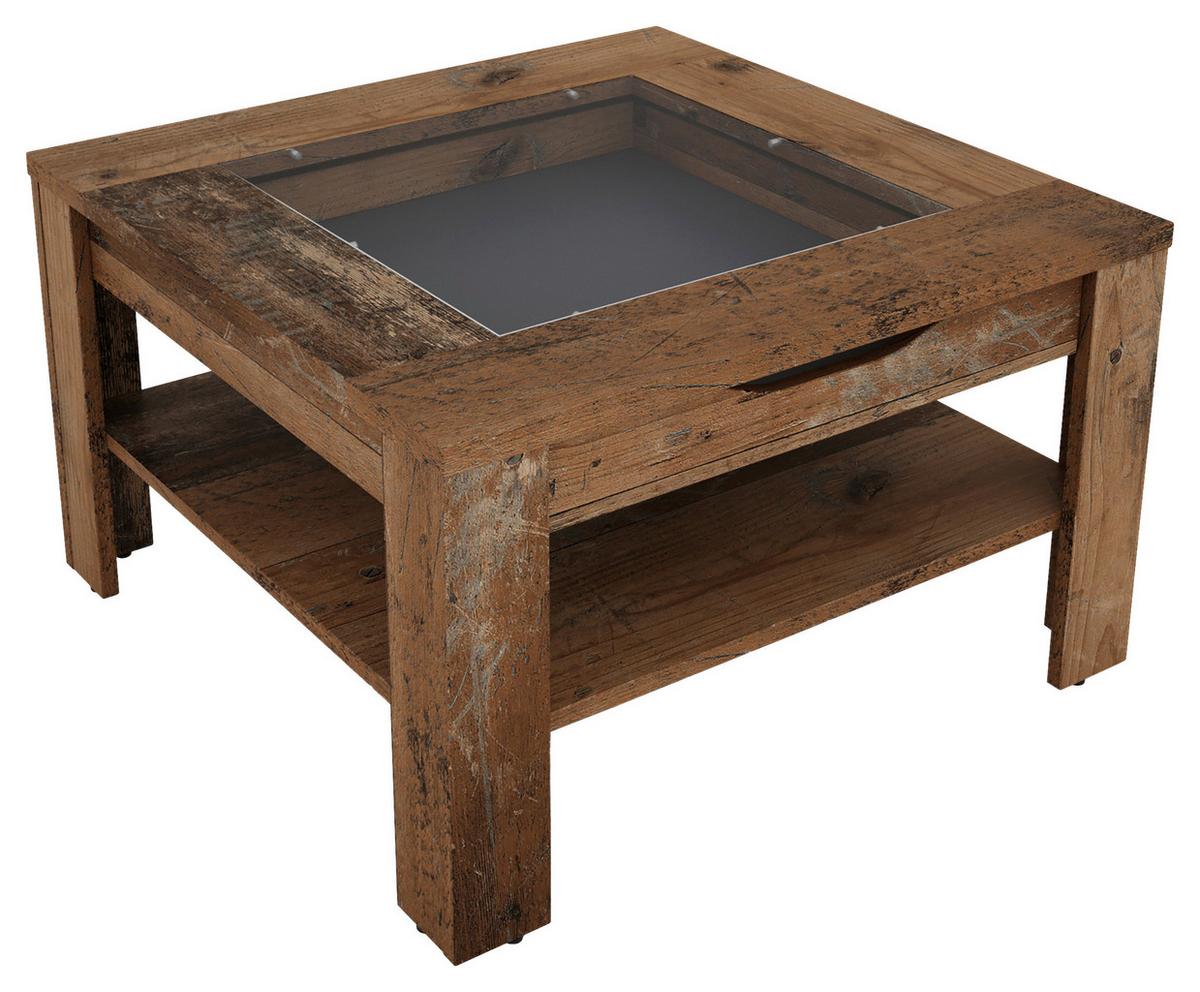 Couchtisch Ralph Alteiche B: 67 cm - Alteiche, Design, Glas/Holzwerkstoff (67/43/67cm) - MID.YOU