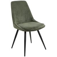 Esszimmerstuhl Corinna Grün Gepolstert - Schwarz/Grün, MODERN, Holz/Textil (49/88/59cm) - MID.YOU