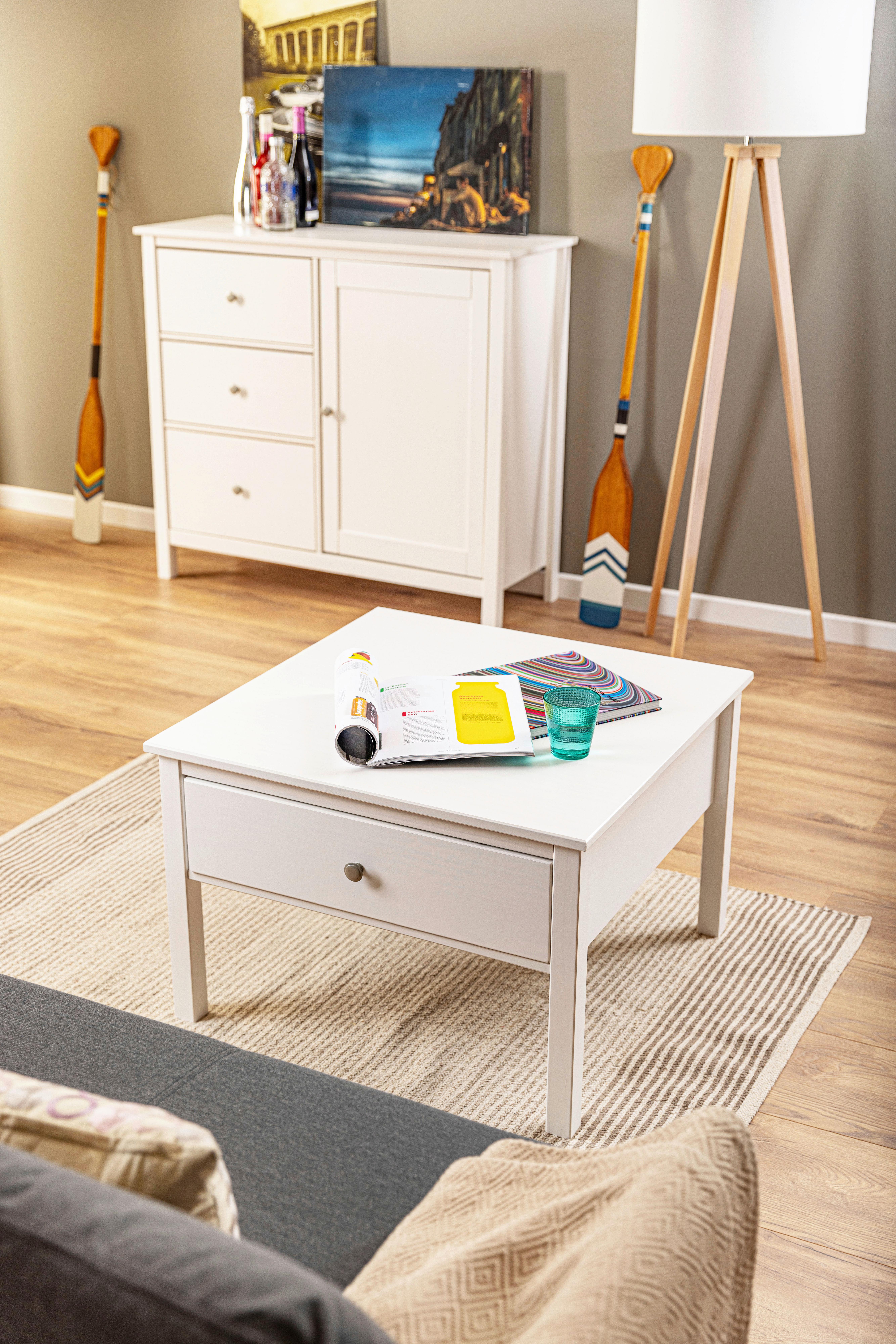 Couchtisch Chilly Home - Weiß, Design, Holz (70/70/47cm) - Livetastic