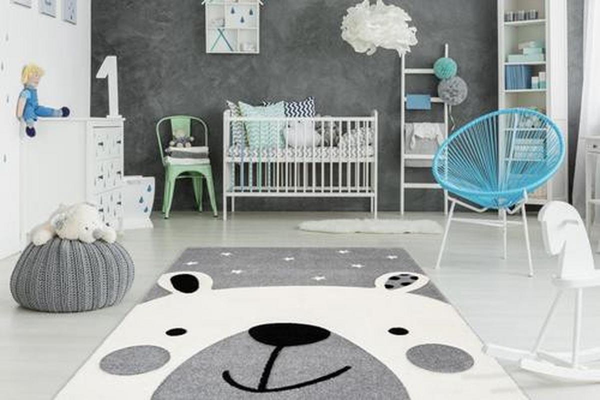 Kinderteppich Silberfarben Tier Leonora 80x150 cm - Silberfarben, Trend, Kunststoff (80/150cm) - Kayoom