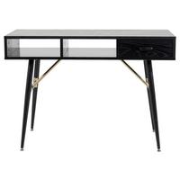 Konsolentisch Gold - Schwarz, Design, Holzwerkstoff/Metall (110/75/110cm) - Livetastic