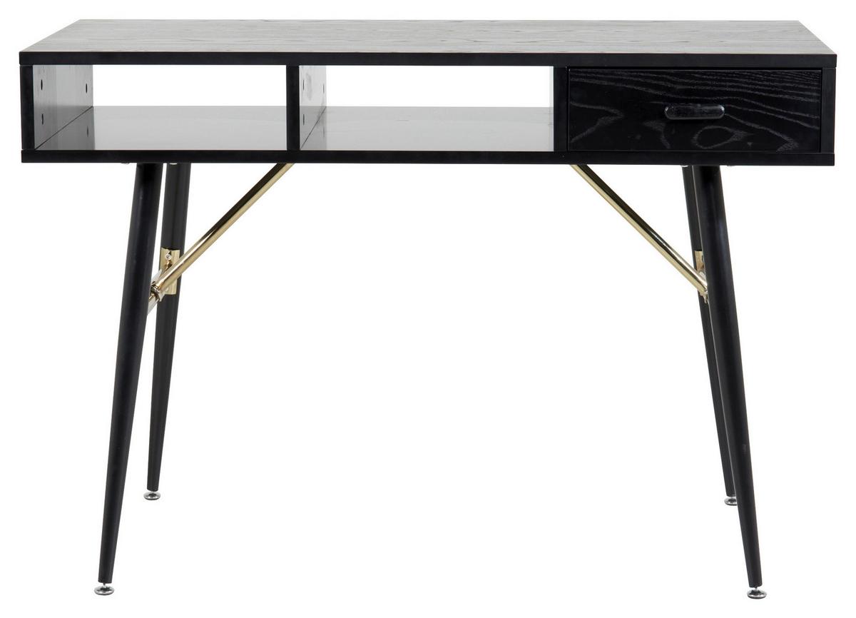 Konsolentisch Gold - Schwarz, Design, Holzwerkstoff/Metall (110/75/110cm) - Livetastic