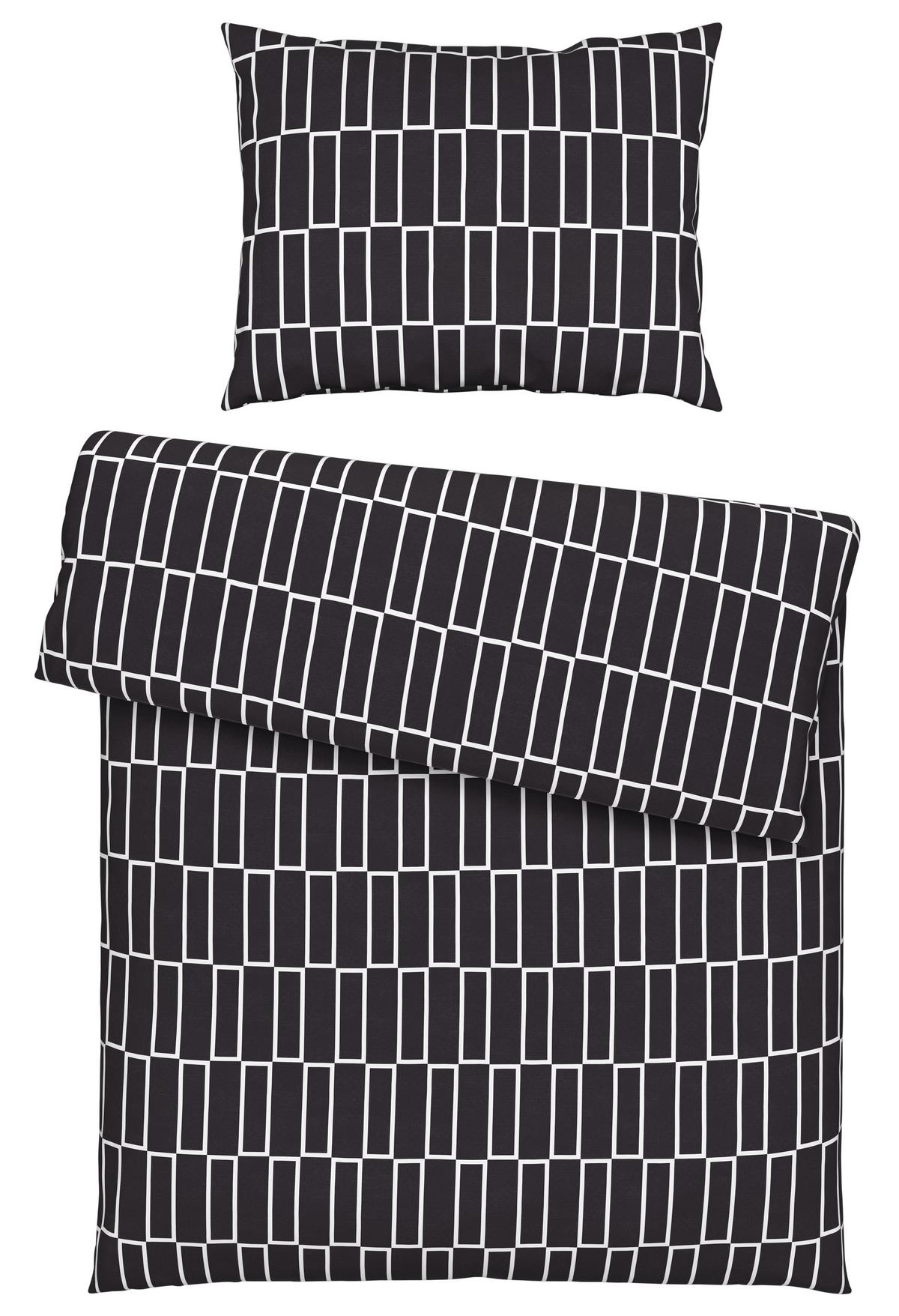 POVLEČENÍ Brigg, 140/200 cm - černá/světle zelená, textil (140/200cm) - Modern Living