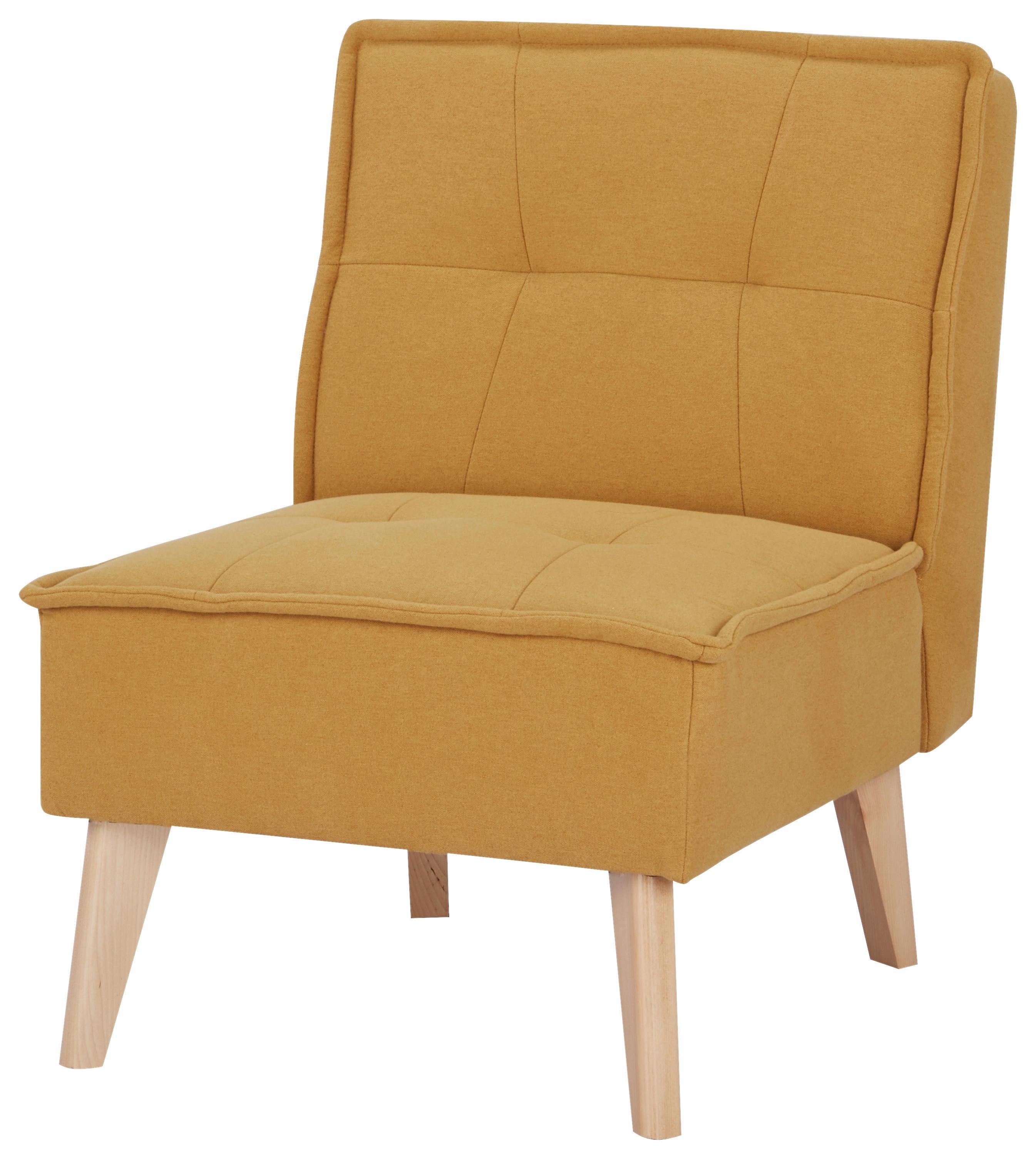 Sessel Elba Gelb B: 60 Cm - Gelb/Naturfarben, Basics, Holz/Textil (60/78/75cm) - MID.YOU