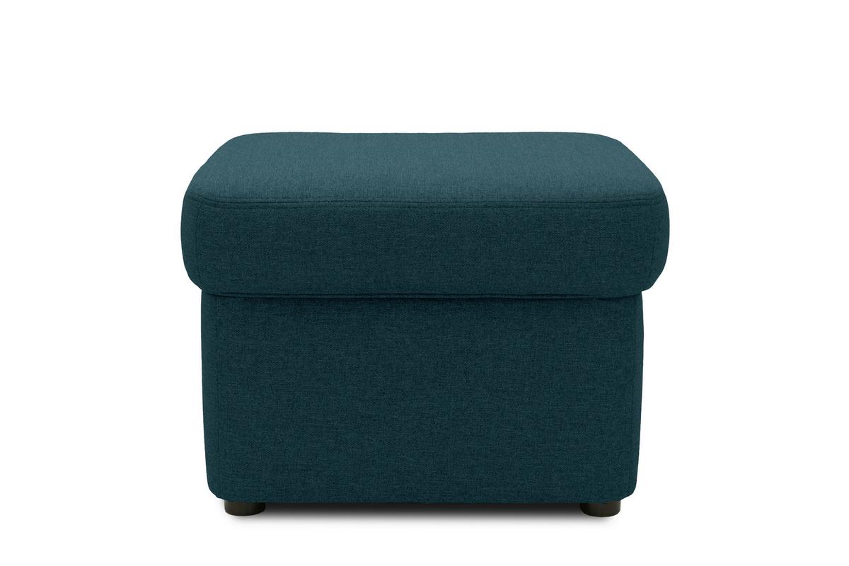 Polsterhocker Sarafina Dunkelblau Webstoff H: 40 Cm - Schwarz/Dunkelblau, KONVENTIONELL, Textil (61/40/61cm) - MID.YOU