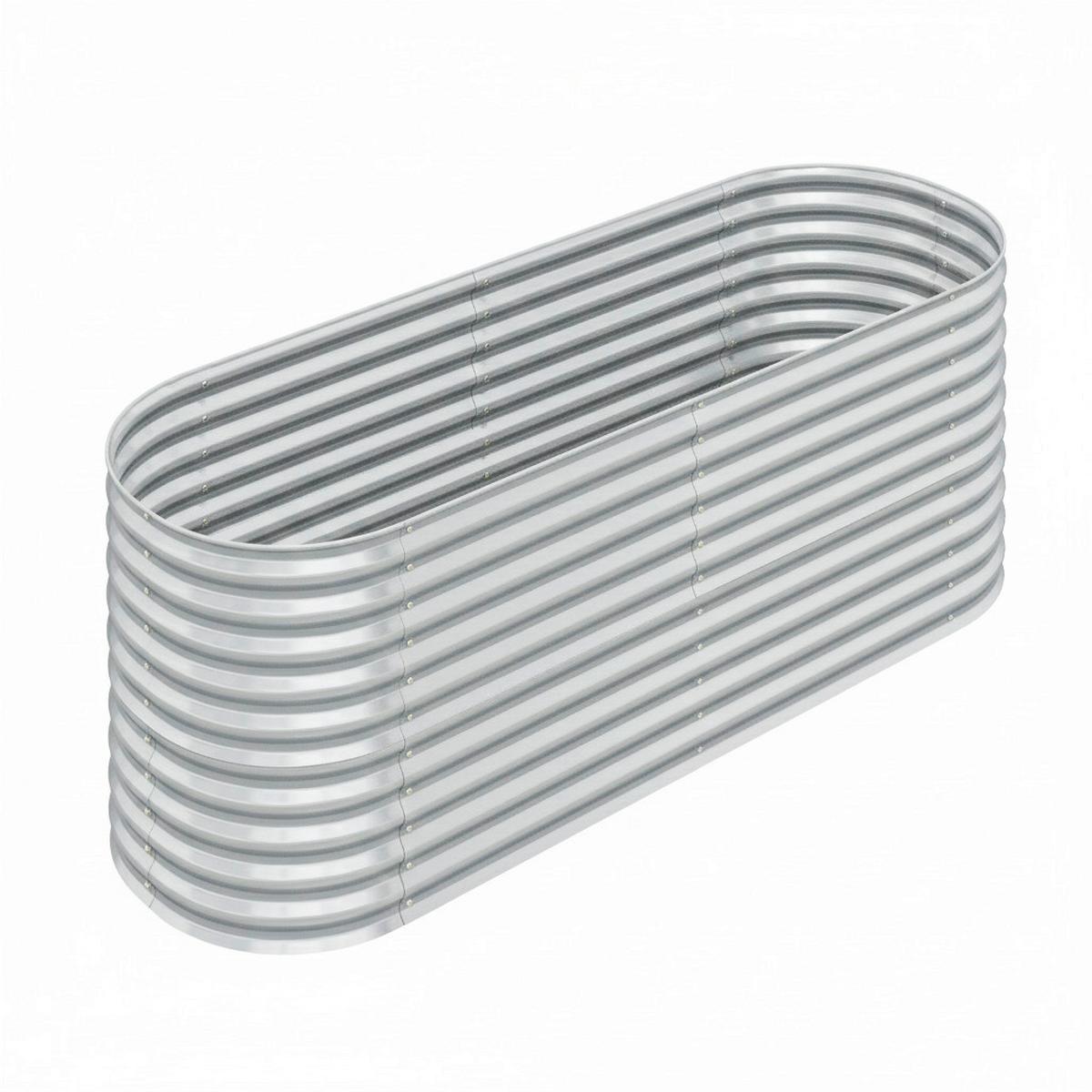 Hochbeet, Silber LxBxH: ca. 240x80x80 cm - Silberfarben, Basics, Metall (240/80/80cm) - Prestige Home