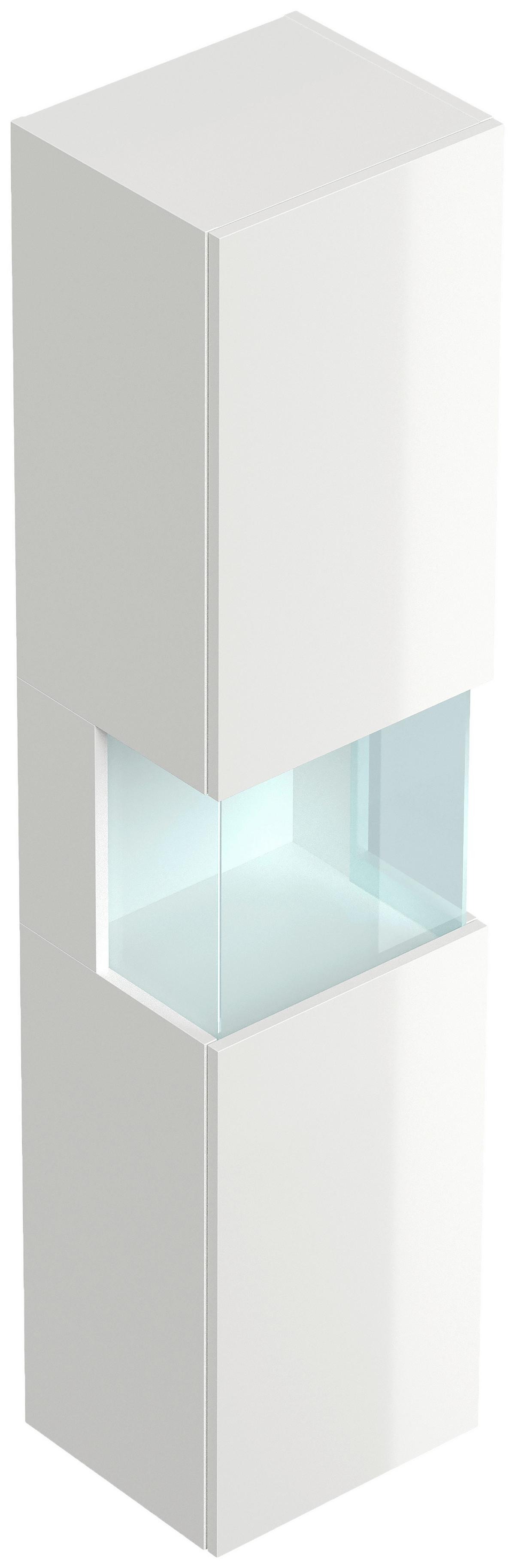 Hochschrank Limes Weiß Hg B: 35,2 Cm - Weiß Hochglanz, MODERN, Glas/Holzwerkstoff (35,2/150/30cm) - MID.YOU