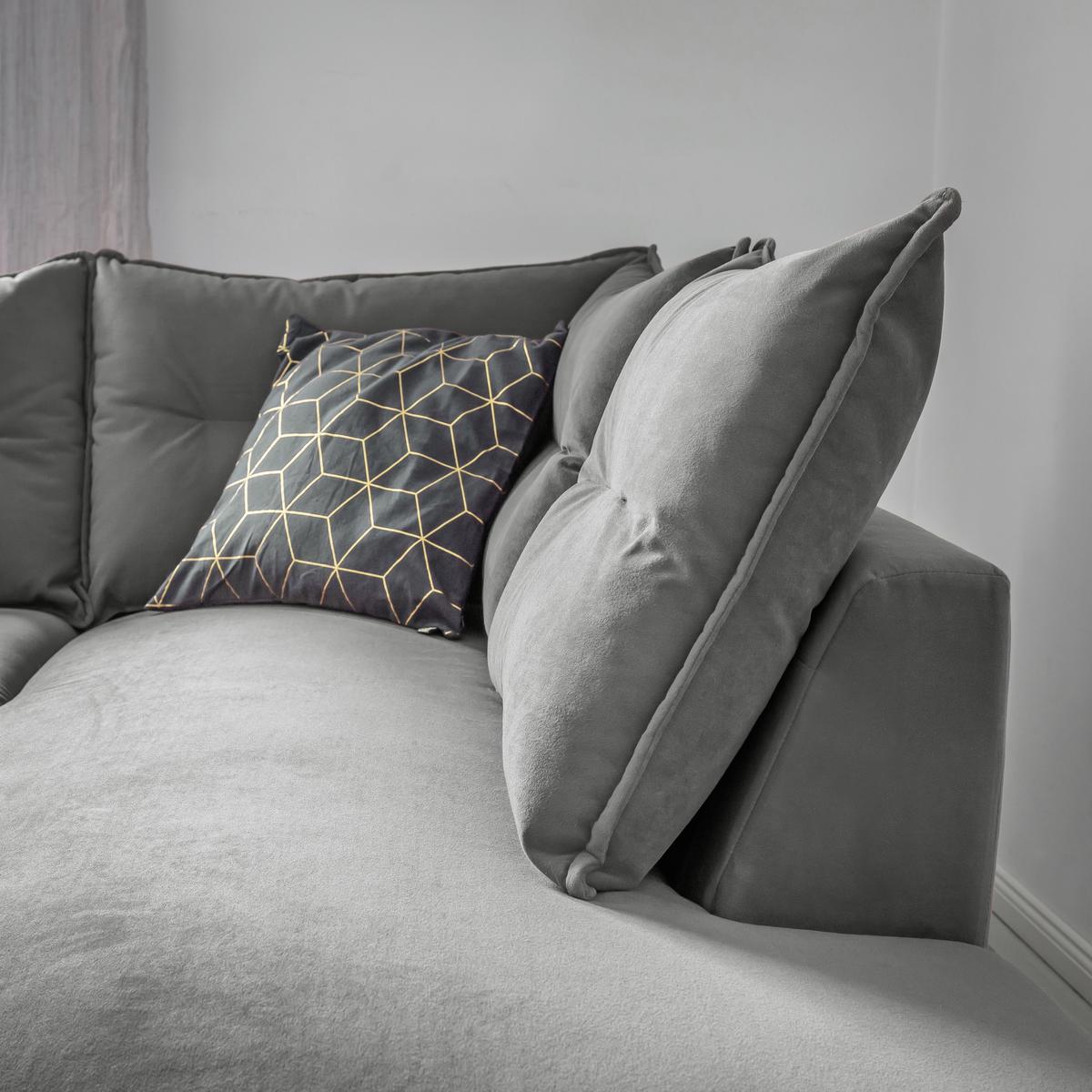 Sedací souprava ISABELLA U, světle šedá barva - černá/světle šedá, Basics, dřevo/textil (150/300/200cm) - MID.YOU