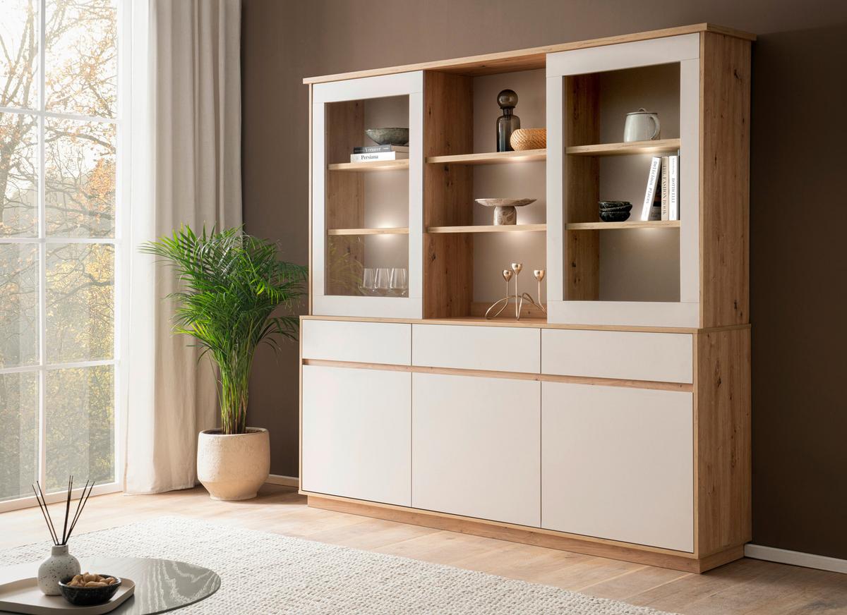 Buffet Sonora Kashmir/Eiche B: 202cm - Kaschmir/Eiche Artisan, Design, Holzwerkstoff (202/199/40cm) - MID.YOU