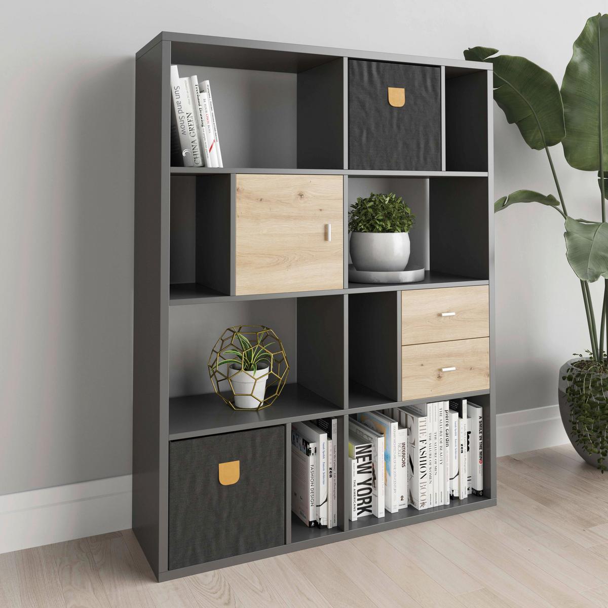 Regal Fortuna - Grau, Basics, Holzwerkstoff (113/147/34cm) - MID.YOU