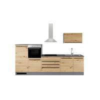 Küchenzeile Jazz4 mit Geräten B: 320cm Anthrazit/Eiche Dekor - Anthrazit/Eiche Artisan, Basics, Holzwerkstoff (320cm) - P & B