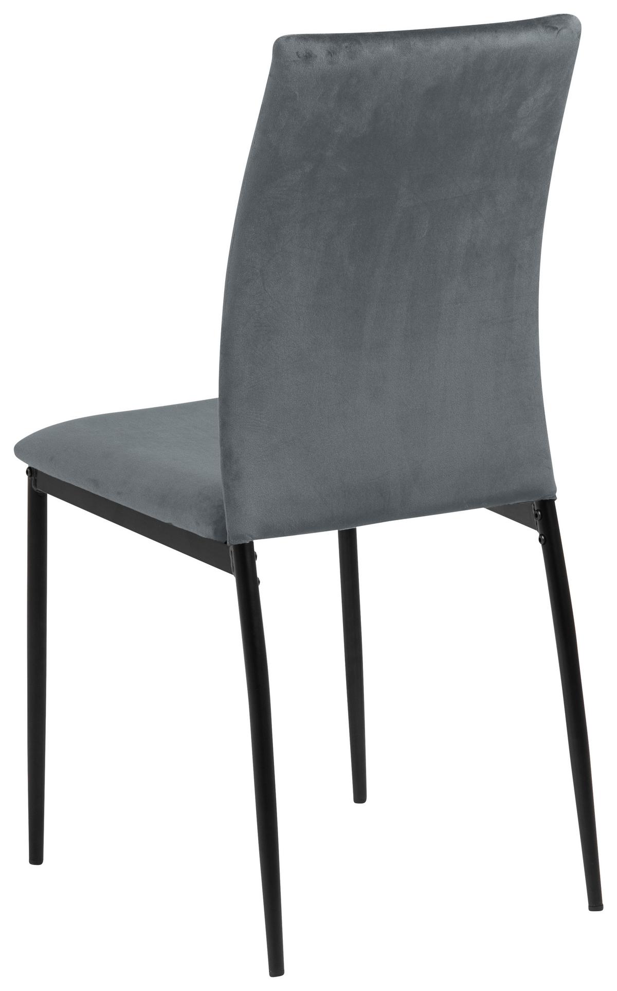 Jídelní židle DEMINA - černá/tmavě šedá, Konvenční, kov/textil (43,5/92/53cm) - MID.YOU