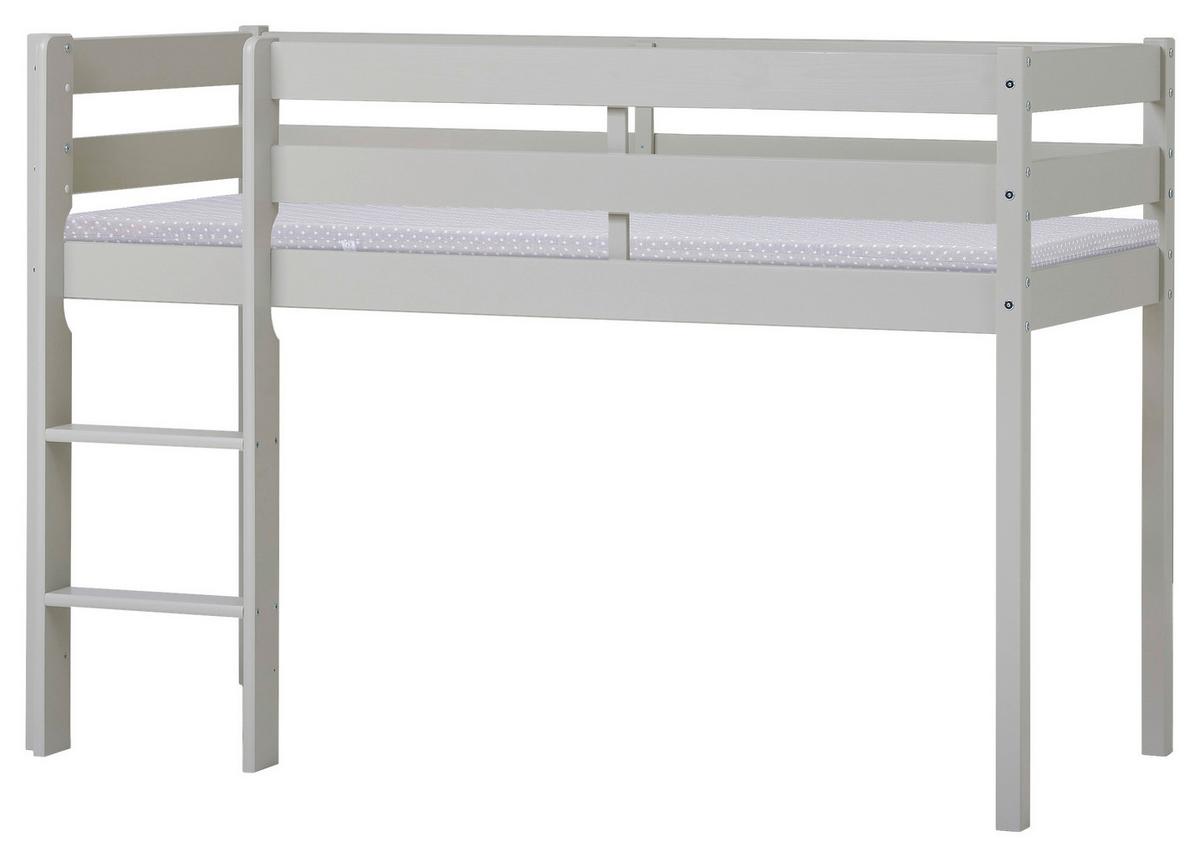 Hochbett Eco Comfort Grau, Lf: 70x160 cm - Naturfarben/Grau, MODERN, Holz (70/160cm) - MID.YOU