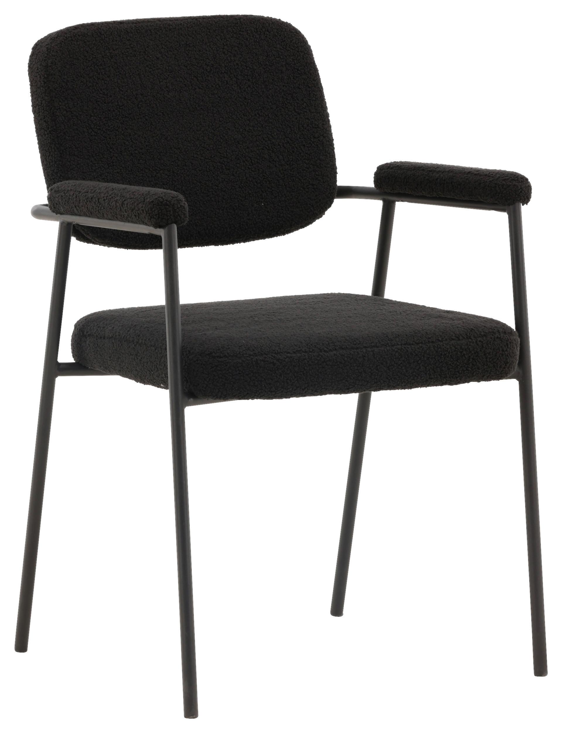 Stuhl-set Yesterday - Schwarz, Design, Textil/Metall (58/90/61cm) - Livetastic