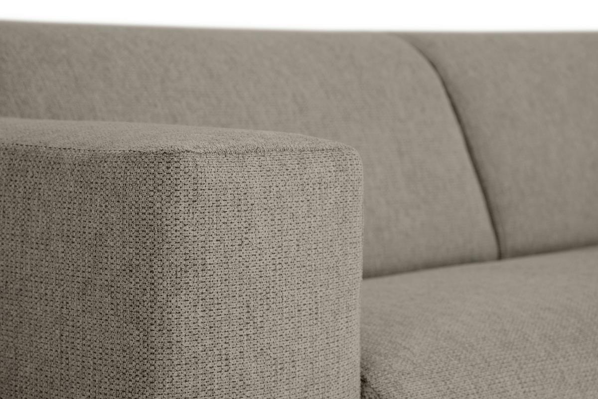 3-Sitzer-Sofa Oslo Taupe B: 218 cm - Taupe/Schwarz, Design, Textil (218/77/93cm) - MID.YOU