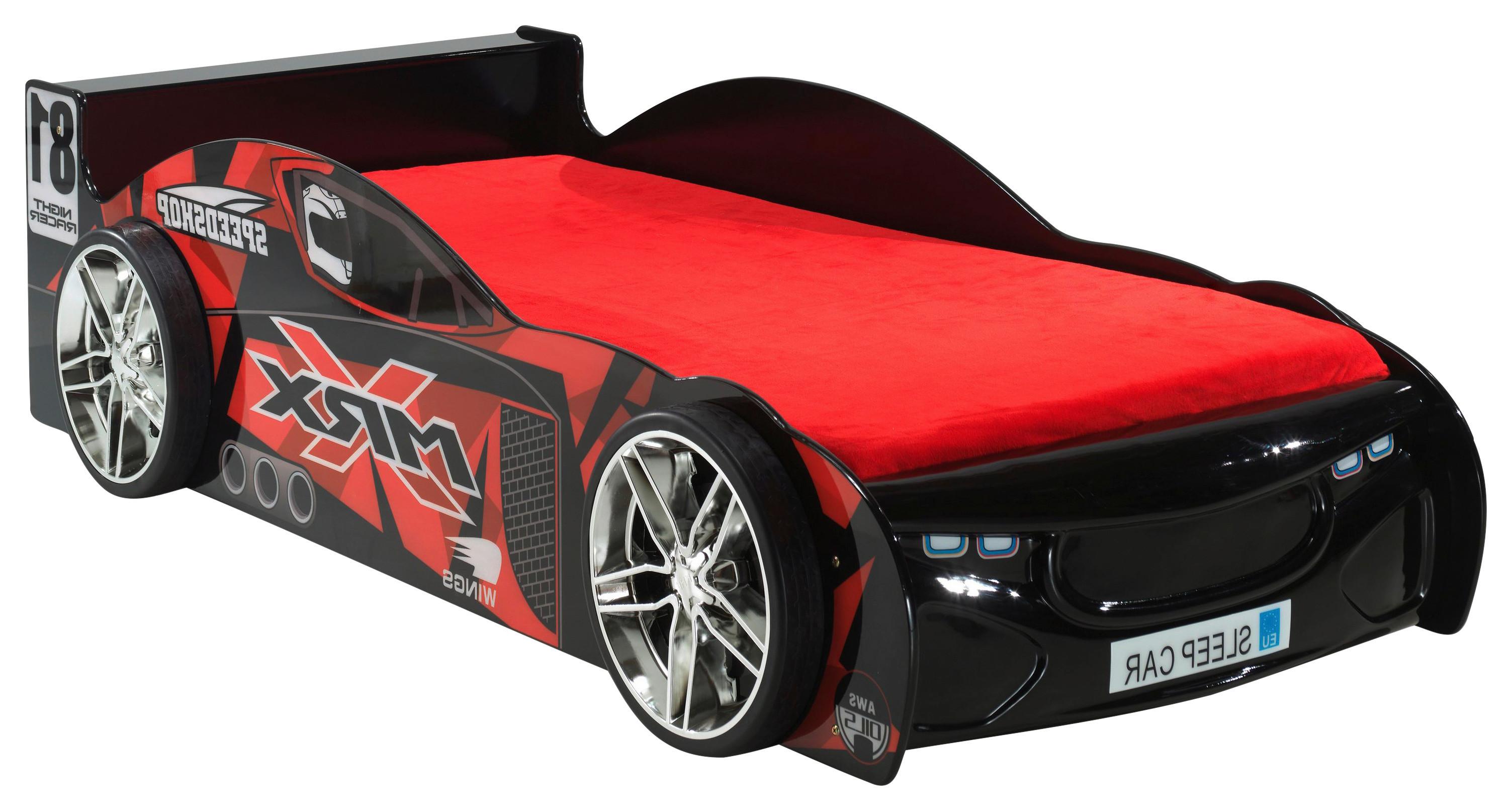Autobett in Rot und Schwarz für Kinder